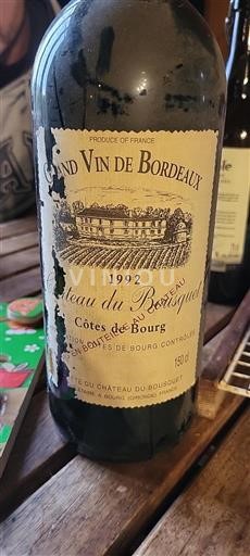 Bordeaux Côtes-de-bourg Château Bouquet 1992