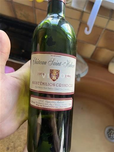 Vin Rouge sec Château Saint Hubert 1996 France Bordeaux Saint-Émilion Grand Cru Grand Cru