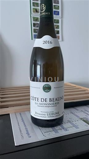 Bourgogne Côte-de-beaune Domaine Lejeune Les Monsnières 2016