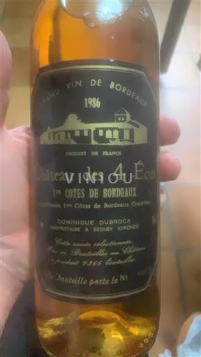 Bordeaux Côtes-de-Bordeaux Château Des 4 Écus 1986