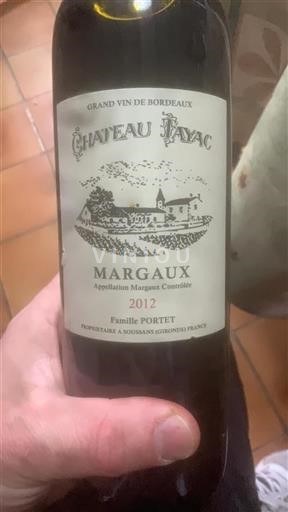 Bordeaux Margaux Grand Cru Château Tayac 2012