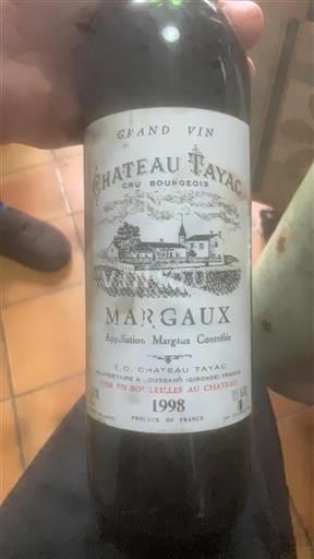 Bordeaux Margaux Cru Bourgeois Château Tayac 1998