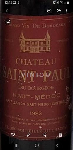 Bordeaux Haut-Médoc Cru Bourgeois Château Saintpaul 1983