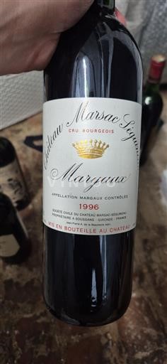 Bordeaux Margaux Cru Bourgeois Marsac Séguineau 1996