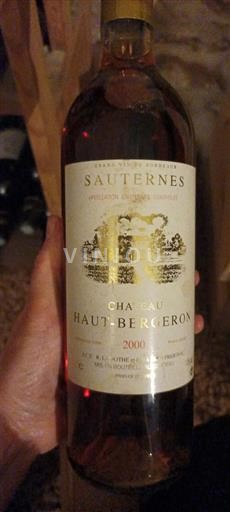 Bordeaux Sauternes Château Haut Bergeron 2000