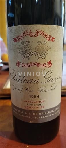 Bordeaux Pomerol Château Gazin 1964