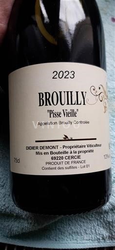 Beaujolais Brouilly Didier Demont Pisse Vieille 2023