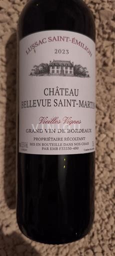 Bordeaux Lussac-Saint-Émilion Château Bellevue Saint-martin Vieilles Vignes 2023