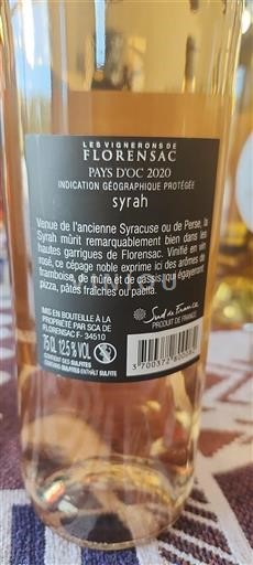 Languedoc a Roussillon Pays d'Oc Les Vignerons De Florensac Syrah 2020