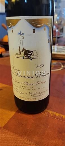Bordeaux Pauillac Château Mouton Baronne Philippe 1978
