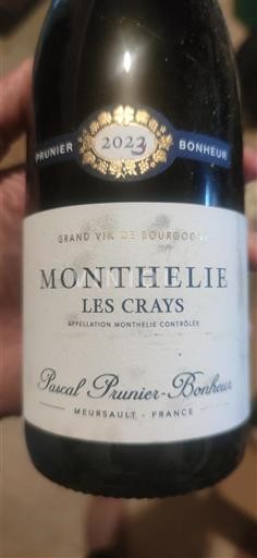 Borgogna Monthélie Domaine Pascal Prunierbonheur Les Crays 2023
