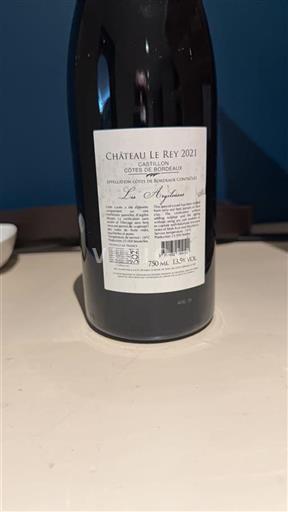 Vin Rouge sec Les Argileuses Le Rey 2021 France Bordeaux Côtes-de-Bordeaux AOC