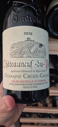 Vin Rouge sec Domaine Croze-Granier 2019 France Vallée du Rhône Châteauneuf-du-pape