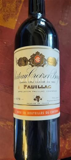 Bordeaux Pauillac Grand Cru Château Croizet Bages 1978