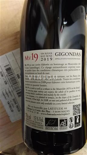 Vallée du Rhône Gigondas Château La Croix Des Pins Mv19 2019