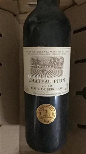 Vin Rouge sec Château Pion 2012 France Sud-Ouest Côtes-de-bergerac
