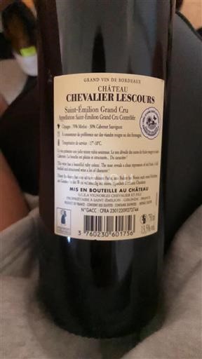 Bordeaux Saint-Émilion Grand Cru Chevalier Lescour Senza annata