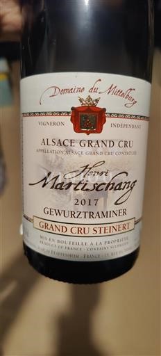 Elsass Alsace Grand Cru Grand Cru Domaine Mittelburg Henri Martischang 2017
