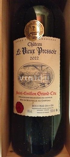 Bordeaux Saint-Émilion Grand Cru Grand Cru Château Le Vieux Pressoir 2022