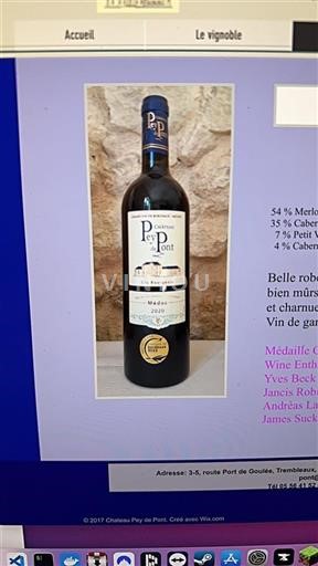 Bordeaux Médoc Cru Bourgeois Château Pey De Pont 2020