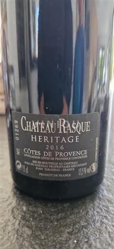 Provence Côtes de Provence Château Rasque Heritage 2016