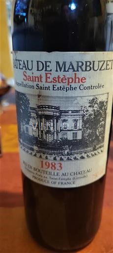 Bordeaux Saint-Estèphe Château Marbuzet 1983