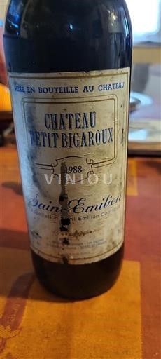 Bordeaux Saint-Émilion Château Petit Bigaroux 1988