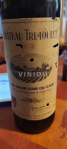 Bordeaux Saint-Émilion Grand Cru Château Trimoulet 1978