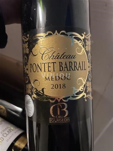 Bordeaux Médoc Cru Bourgeois Château Pontet Barrail 2018