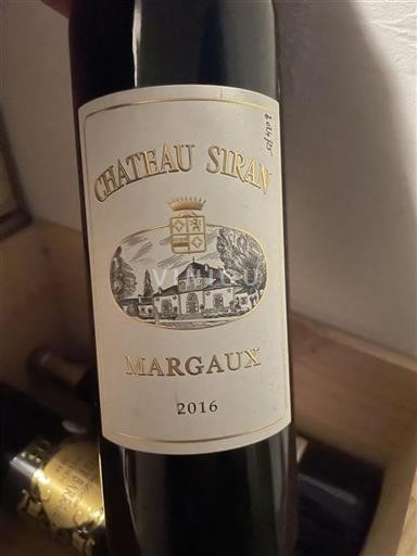 Bordeaux Margaux Grand Cru Château Siran 2016
