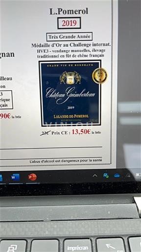 Bordeaux Lalande-de-Pomerol Château Guimberteau 2019