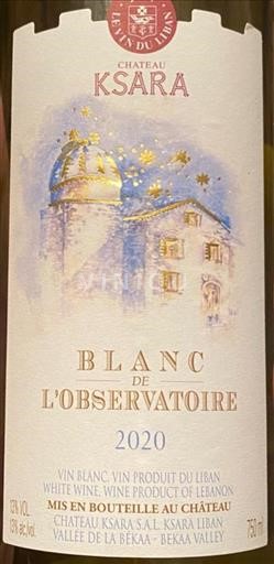 Norte del Líbano Akkar Château Ksara Blanc de l'Observatoire 2020