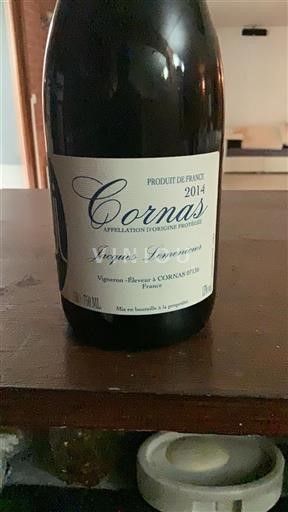 Vin Rouge sec Jacques Lemenicier 2014 France Vallée du Rhône Cornas AOC