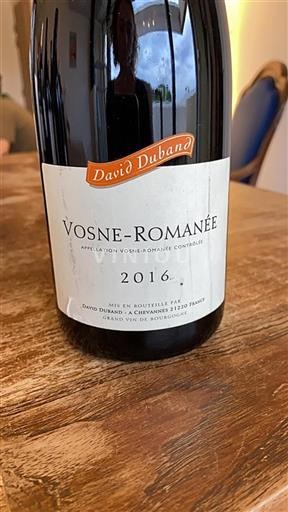 Bourgogne Vosne-romanée David Duband 2016
