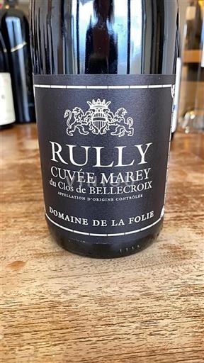 Bourgogne Rully Domaine La Folie Marey du Clos de Bellecroix 2019