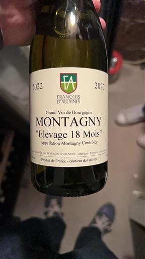 Burgundy Montagny François Allaines Elevage 18 Mois 2022