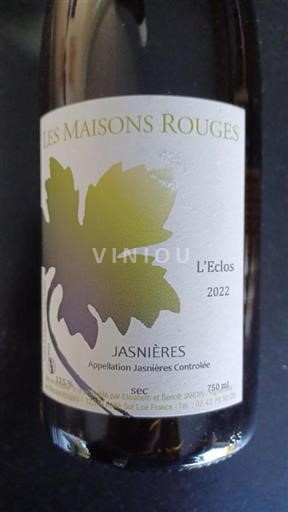 Údolí Loiry Jasnières Les Maisons Rouges L'Eclos 2022
