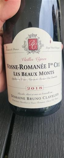 Bourgogne Vosne-romanée Premier Cru Bruno Clavelier Les Beaux Monts 2018