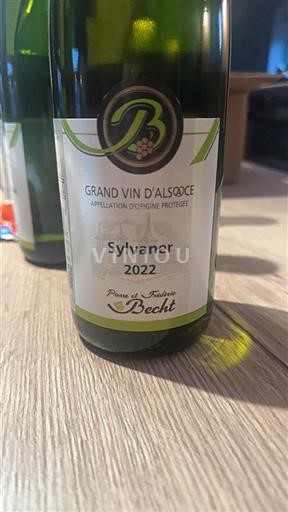 Vin Blanc sec Sylvaner Château Pierre et Frédéric Becht 2022 France Alsace