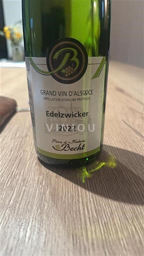 Vin Blanc sec Edelzwicker Château Pierre et Frédéric Becht 2022 France Alsace