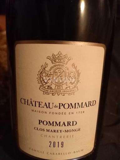Bourgogne Pommard Château Pommard Clos Marey-Monge Chantrerie 2019