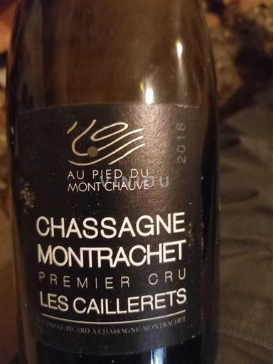 Bourgogne Chassagne-Montrachet Premier Cru Domaine Au Pied Du Mont Chauve Les Caillerets 2018