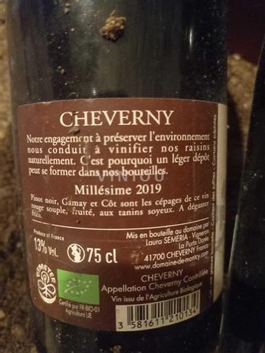 Loire-dalen Cheverny Domaine Montcy 2019