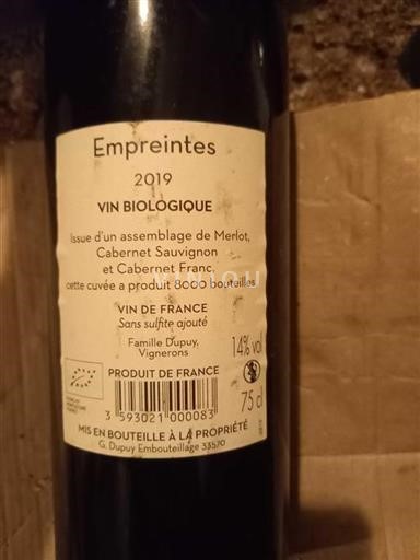 Bordeaux Niet gespecificeerd Famille Dupuy Empreintes 2019