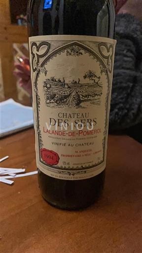 Vin Rouge sec Château Des Sers 1994 France Bordeaux Lalande-de-pomerol