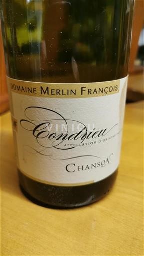 Vale do Ródano Condrieu Domaine Merlin François Chanson Não Sazonado