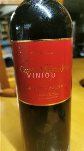 Vin Rouge sec Cuvée Meste-Jean Château Haut-La Péreyre 2018 France Bordeaux Cadillac
