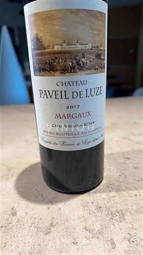 Bordeaux Margaux Cru Bourgeois Paveil De Luze 2017