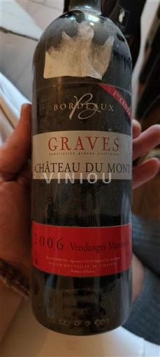 Bordeaux Graves Château Mont 1ère 2006