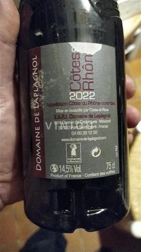 Vin Rouge sec Domaine Laplagne 2022 France Vallée du Rhône Côtes-du-rhône AOC